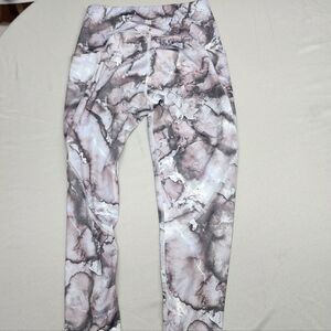 FLX Leggings Womens Med Athletic Yoga Gray Tie Dye Mid Rise Elastic Waistband